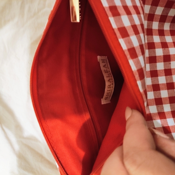 NWOT ANTHRO SHIRALEAH Red Gingham Shoulder Bag - Picture 4 of 5